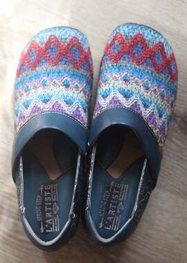 L'Artiste by Spring Step Zagabank Woven Leather Clogs Size 38 US 7.5-8